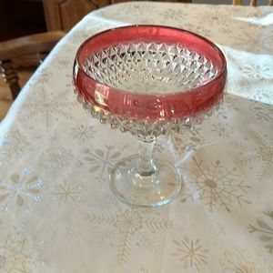 Indiana Glass Ruby diamond candy jar